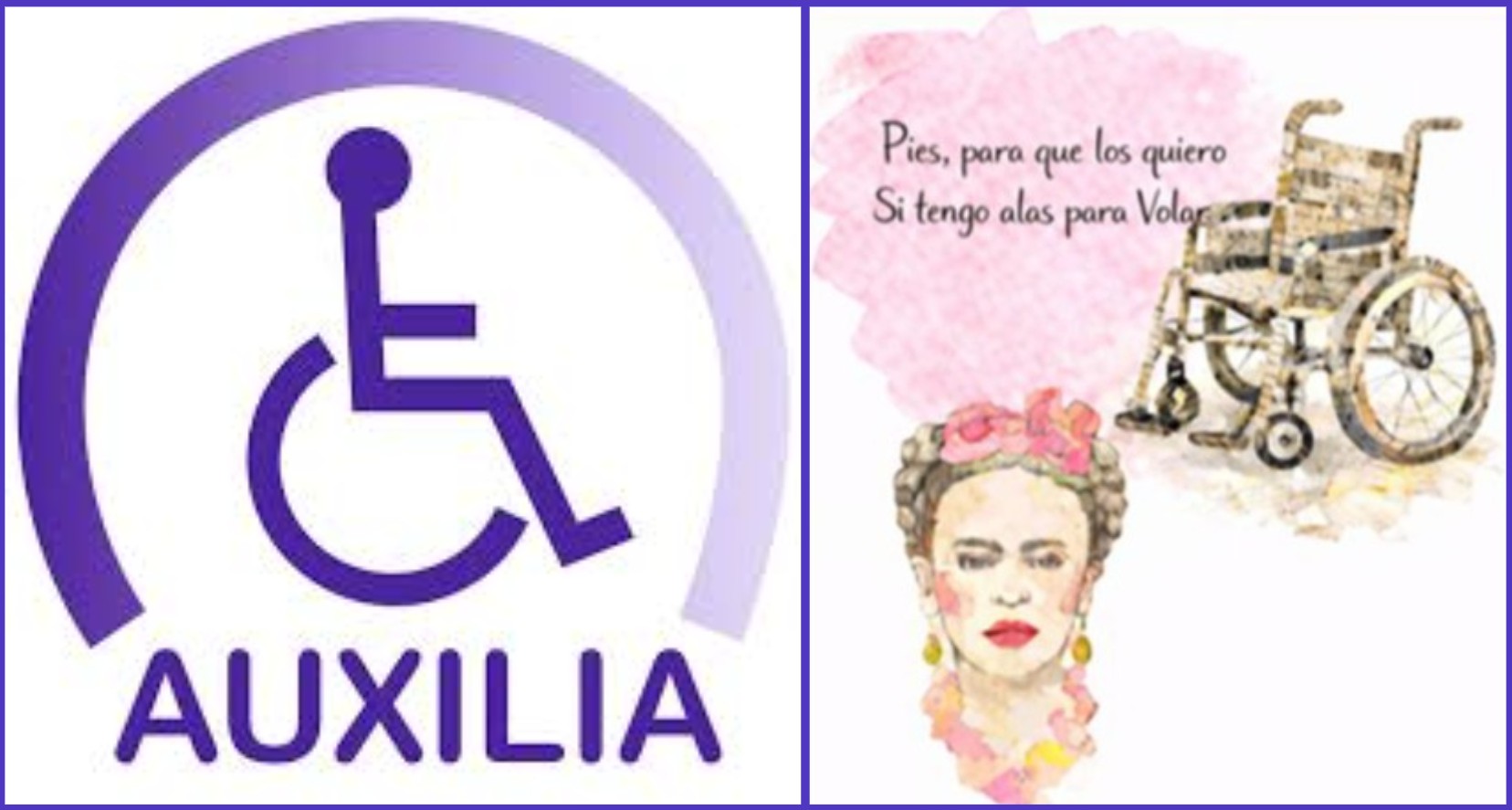 Logo de la coordinadora Auxilia junto a la ilustración de la convocatoria de este año