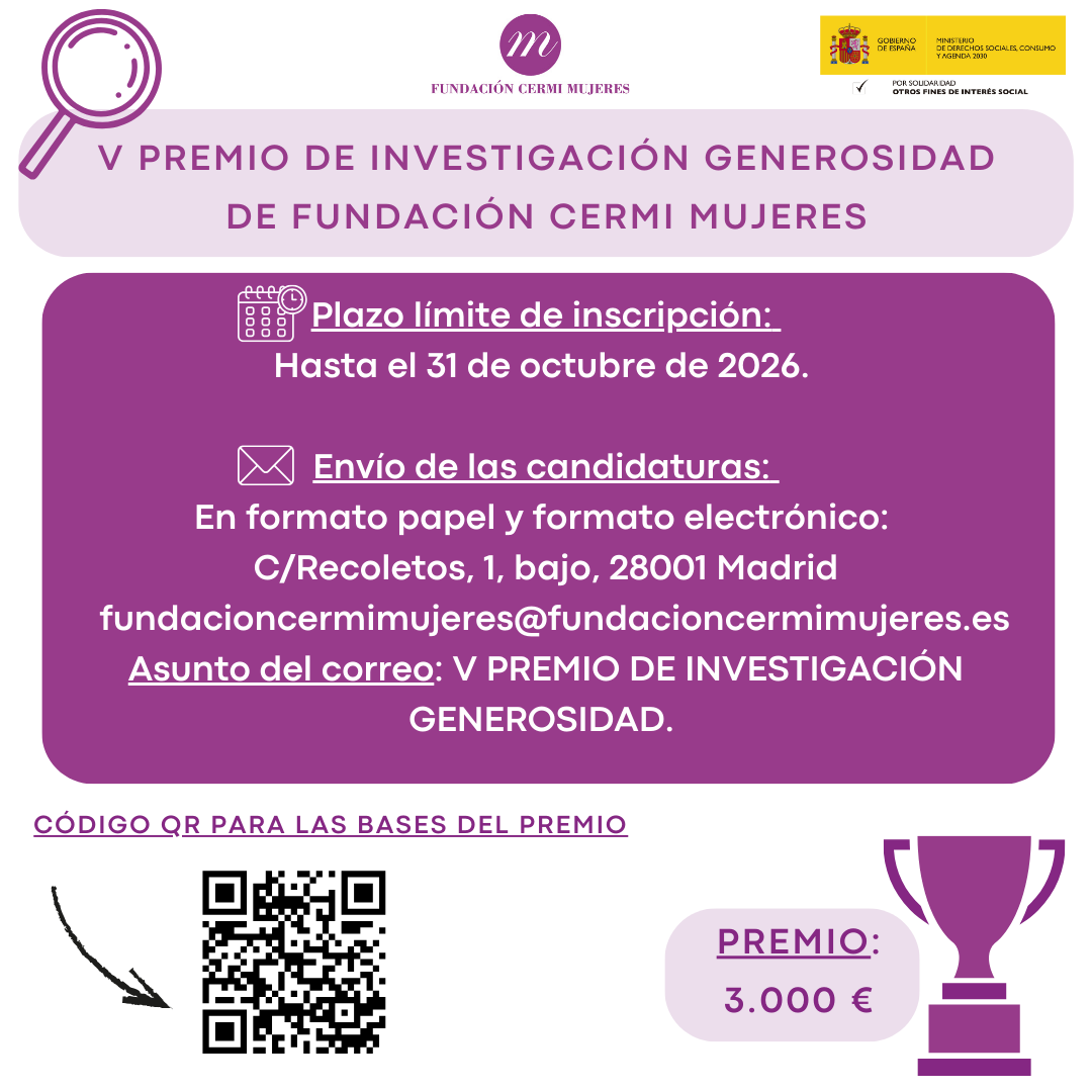 Infografía sobre el V Premio de Investigación Generosidad de la FCM