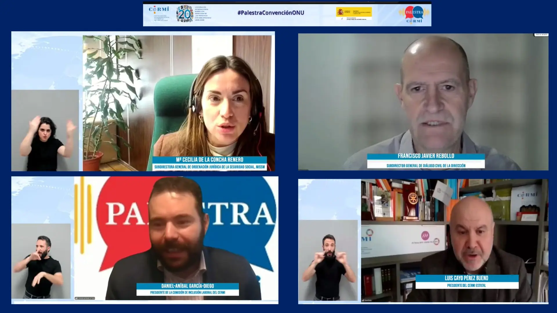 Arriba, Cecilia de la Concha, Francisco Javier Rebollo. Abajo, Daniel Anibal García-Diego, y Luis Cayo Pérez.