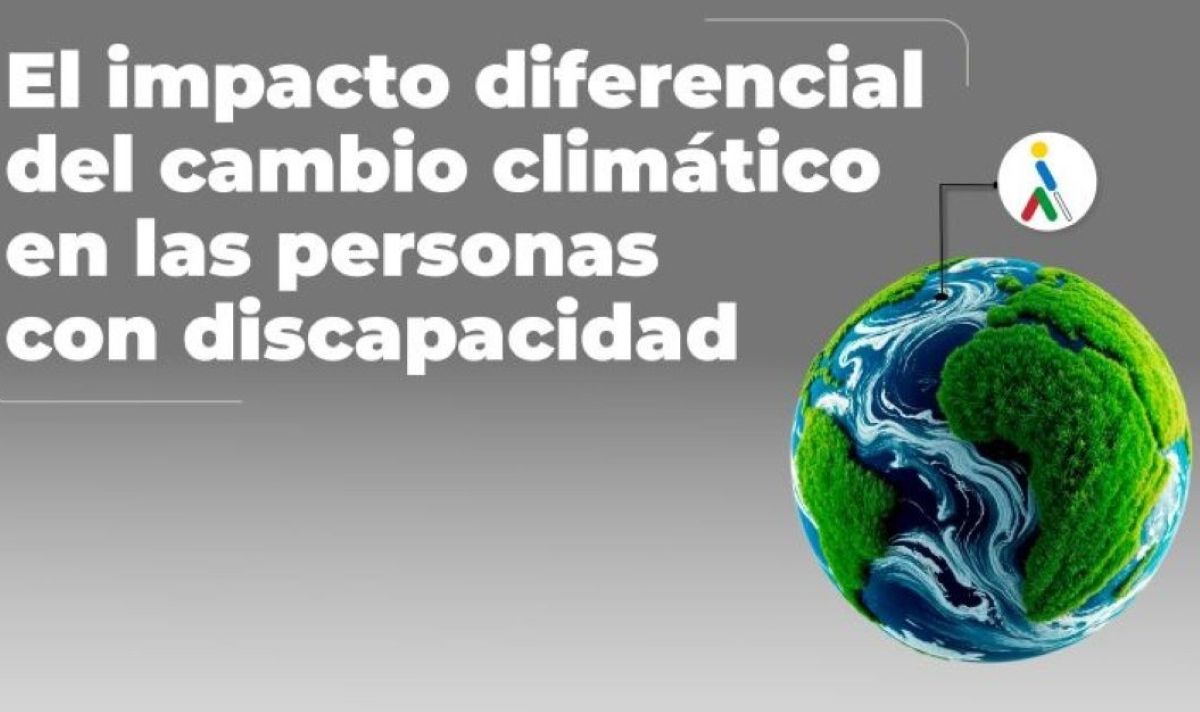 Imagen gráfica alusiva al cambio climático y la discapacidad 