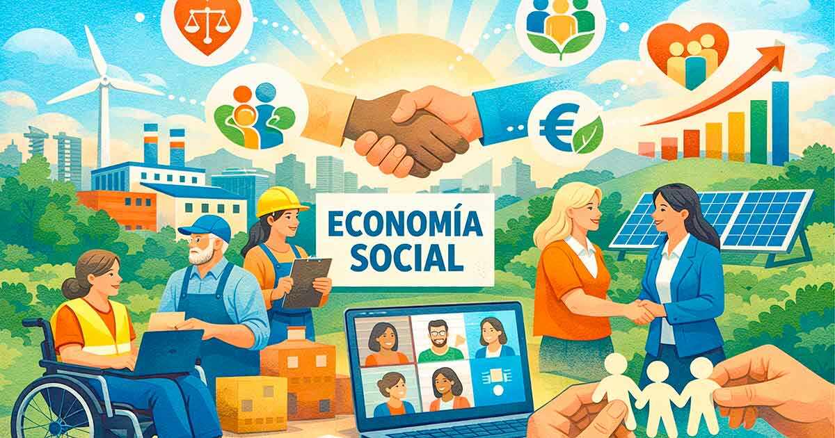 Imagen, ilustración alusiva a la Ley de Economía Social 