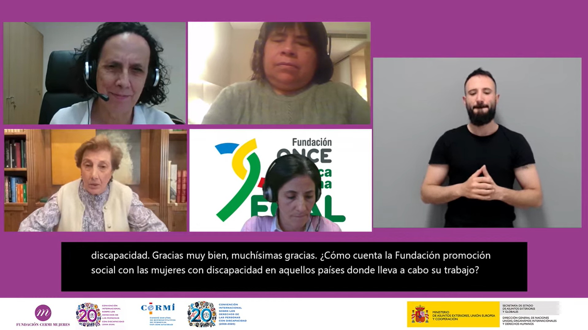 Momento del webinario de la FCM