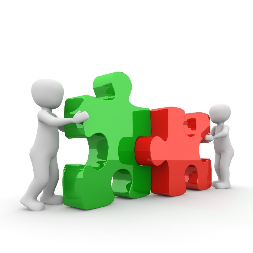 Ilustración alusiva a la colaboración y el trabajo en equipo