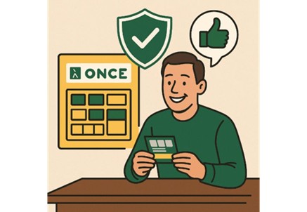 Ilustración alusiva a un trabajador de la ONCE