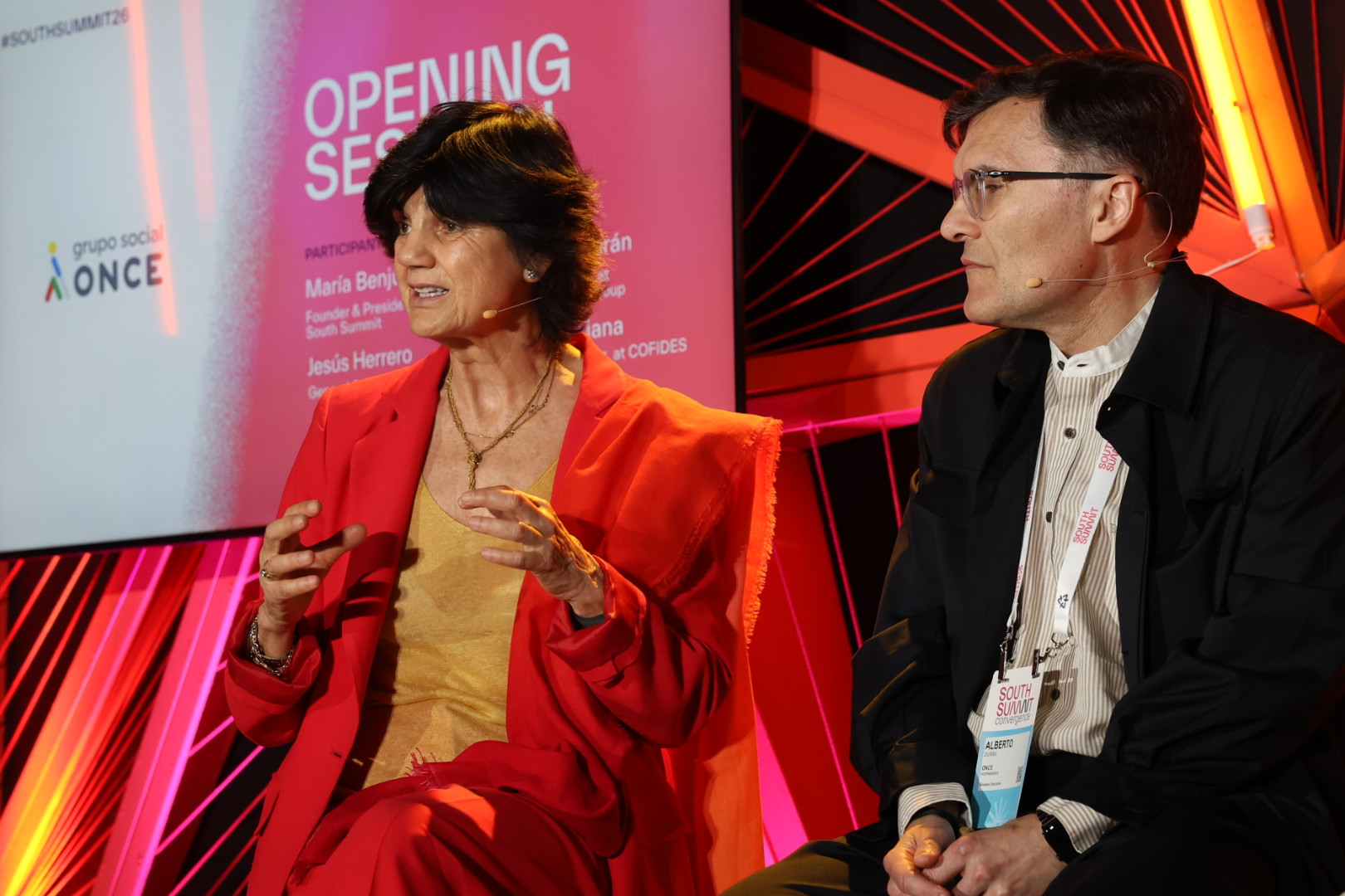 María Benjumea y Alberto Durán en la inauguración del Soutn Summit 2026