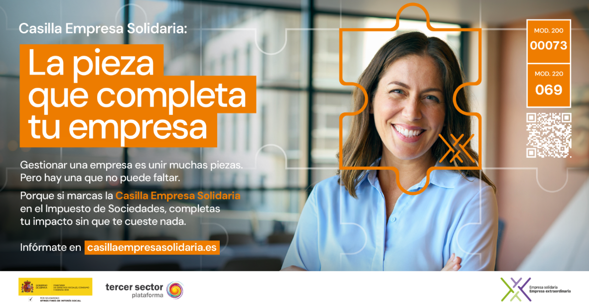 Diapositva cartel de la campaña empresa solidaria