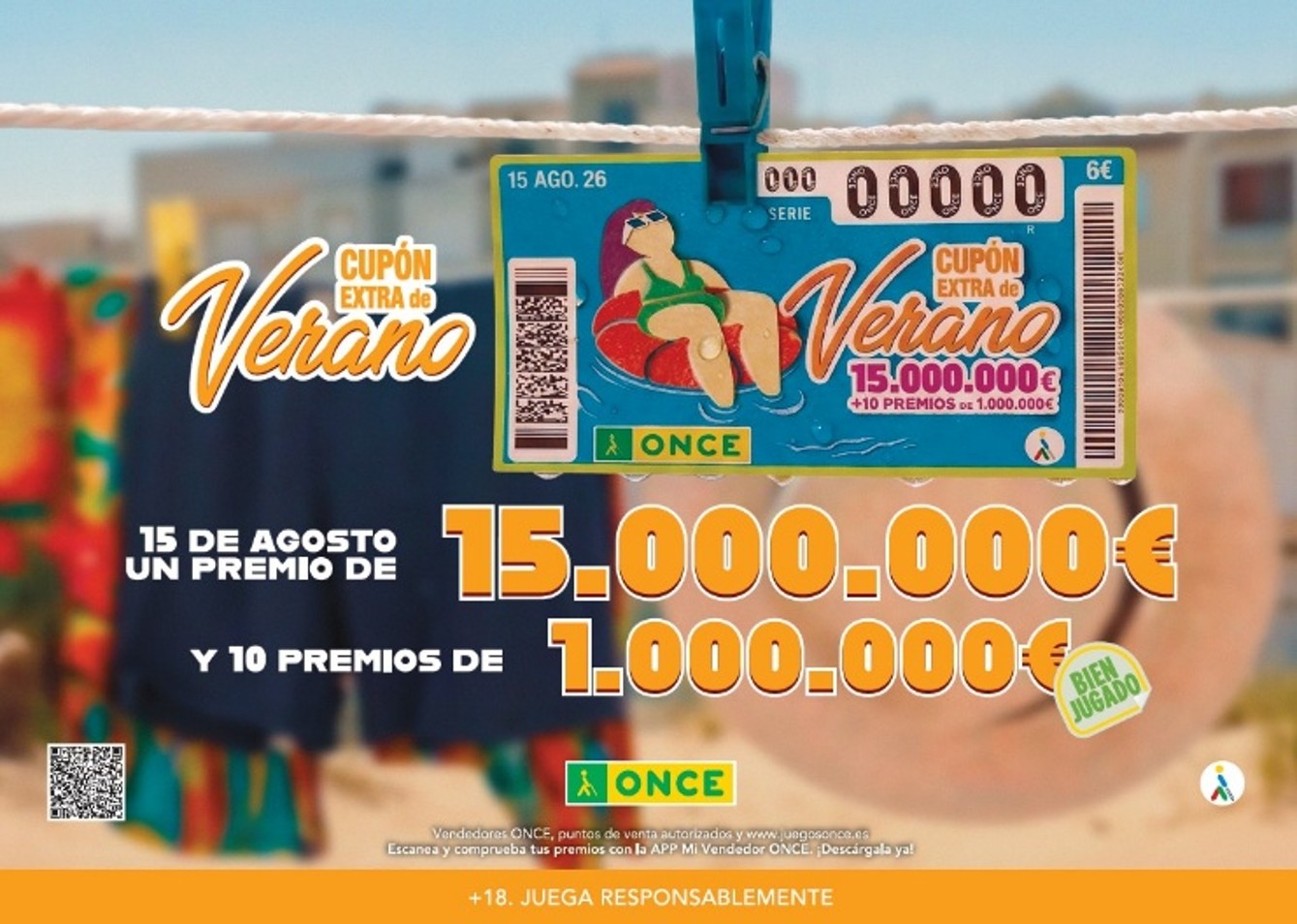 cartel de la campaña del Cupón Extra de Verano de la ONCE