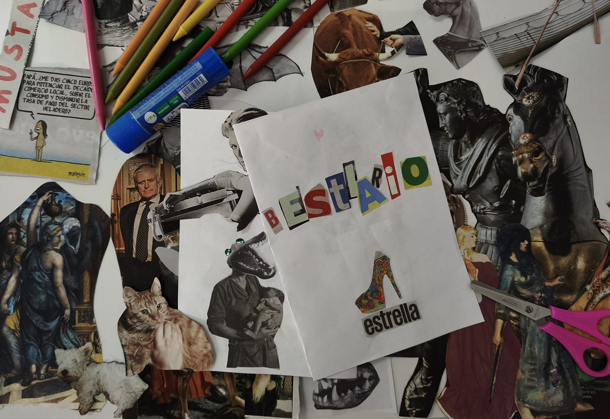 Collage realizado en uno de los talleres de la Bienal