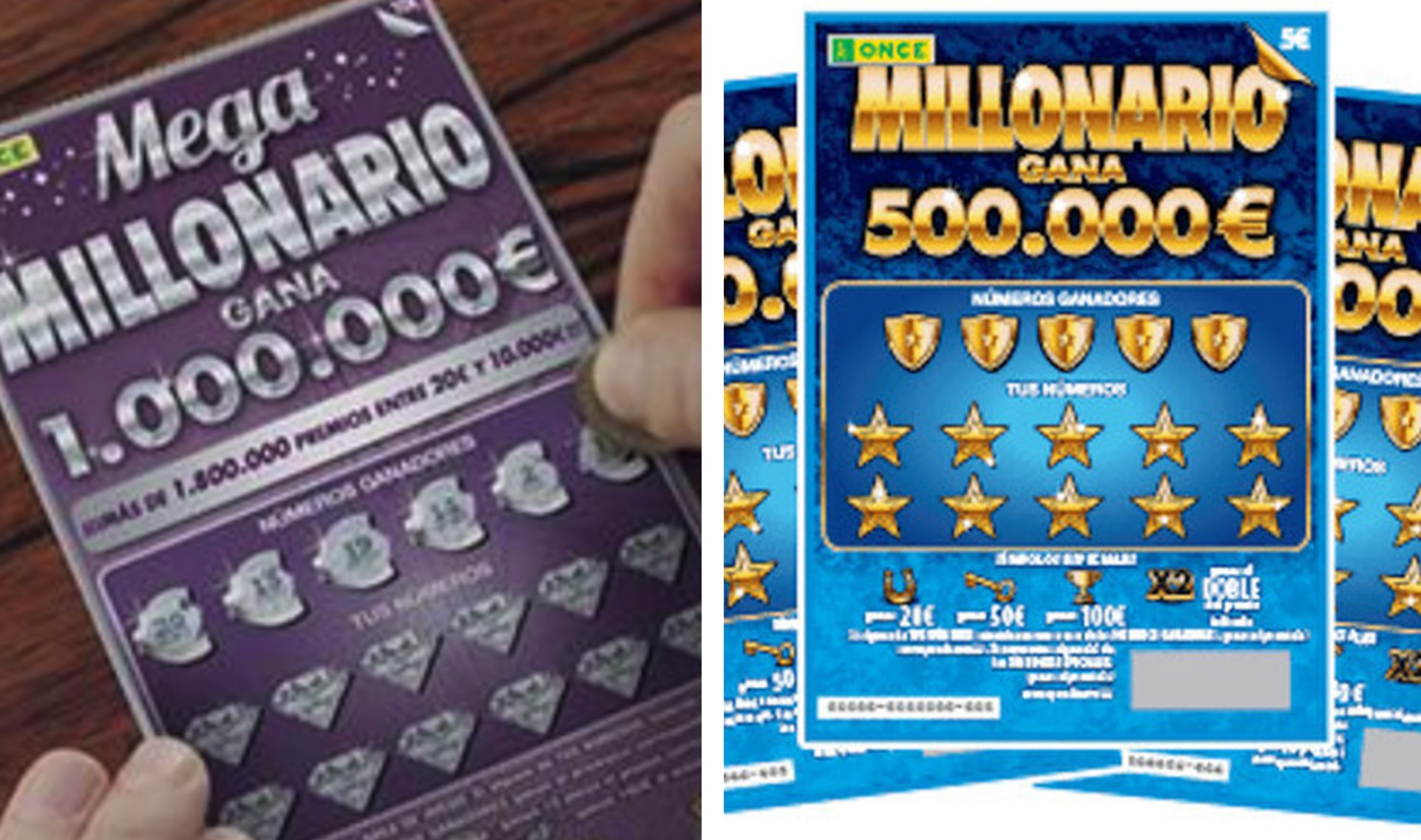 Rascas de Megamillonario y Millonario de la ONCE