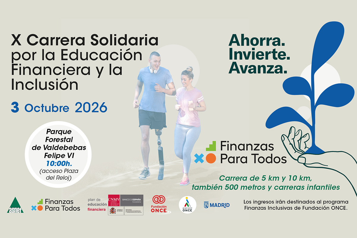 Cartel de la X Carrera Solidaria por la Educación Financiera y la Inclusión