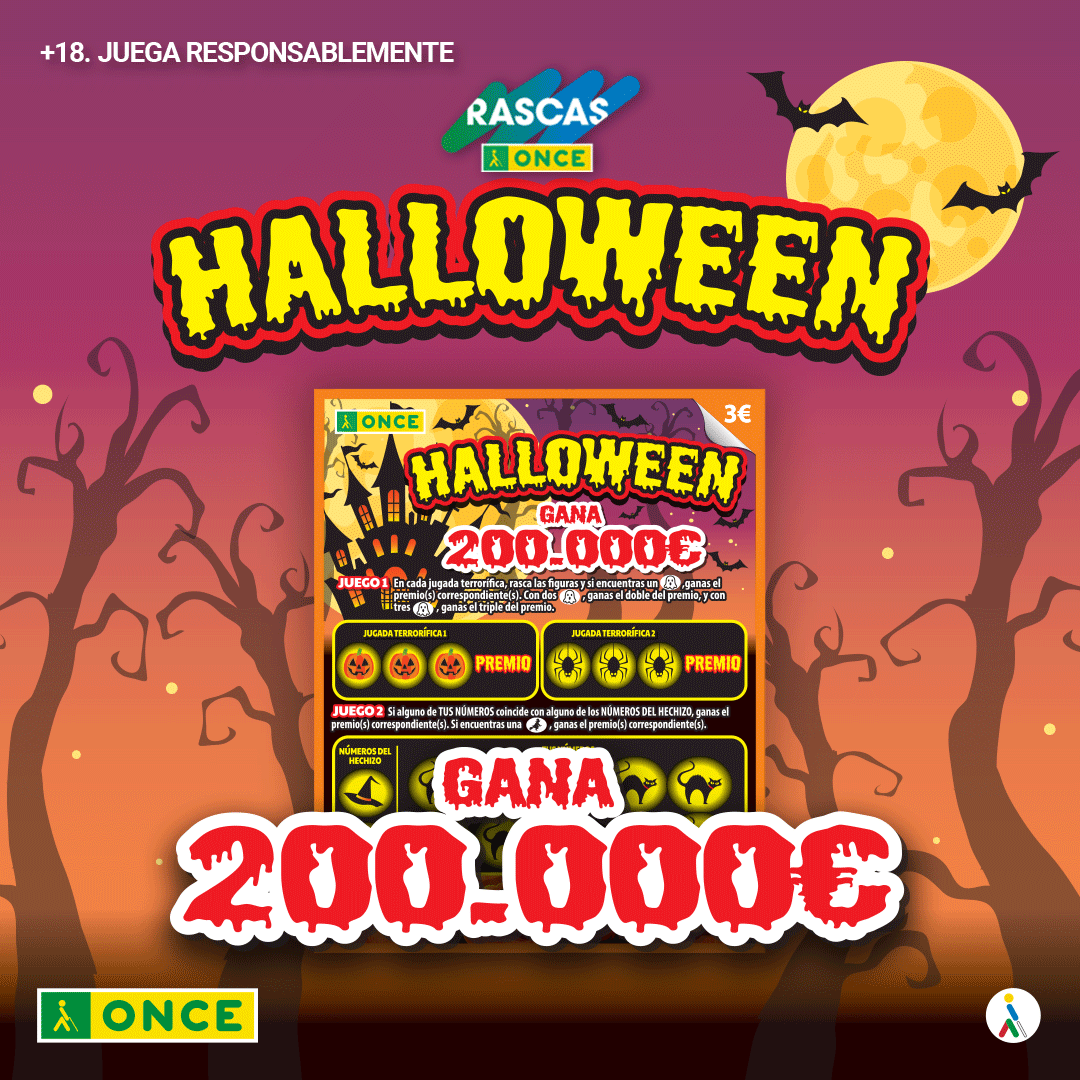 Cartel con la imagen del rasca Halloween