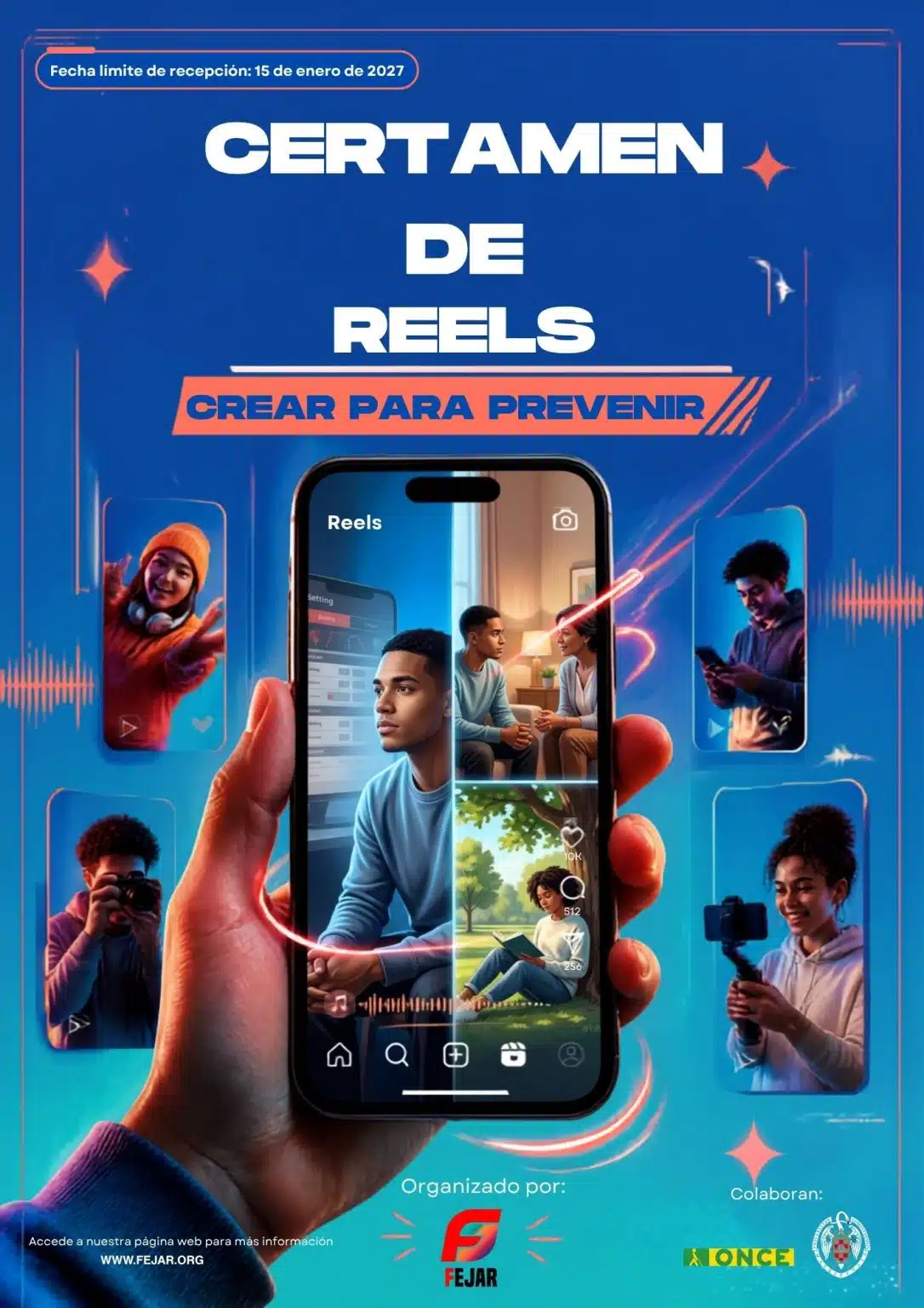 Diapositiva cartel del certamen Crear para prevenir