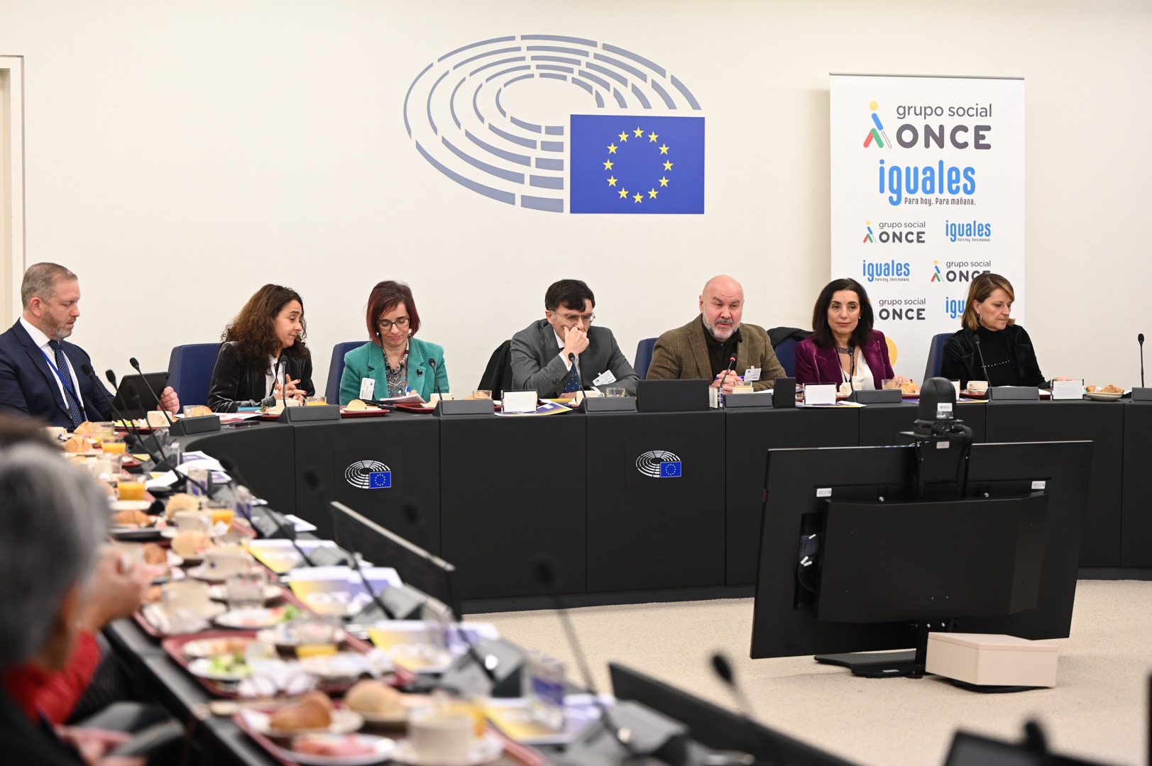 Alberto Durán, Luis Cayo y Cristina Barreto reunidos con los eurodiputados en Estrasburgo