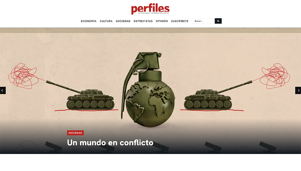 Portada de la revista perfiles en su formato web