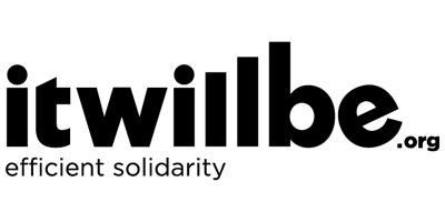 Logo en blanco y negro de itwillbe. Efficient solidarity