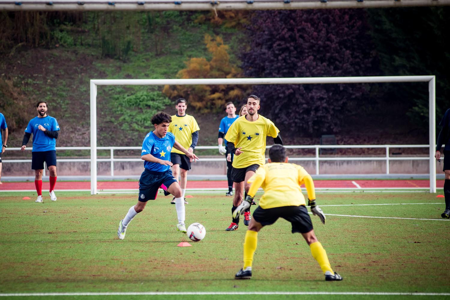 Momento del partido a ciegas