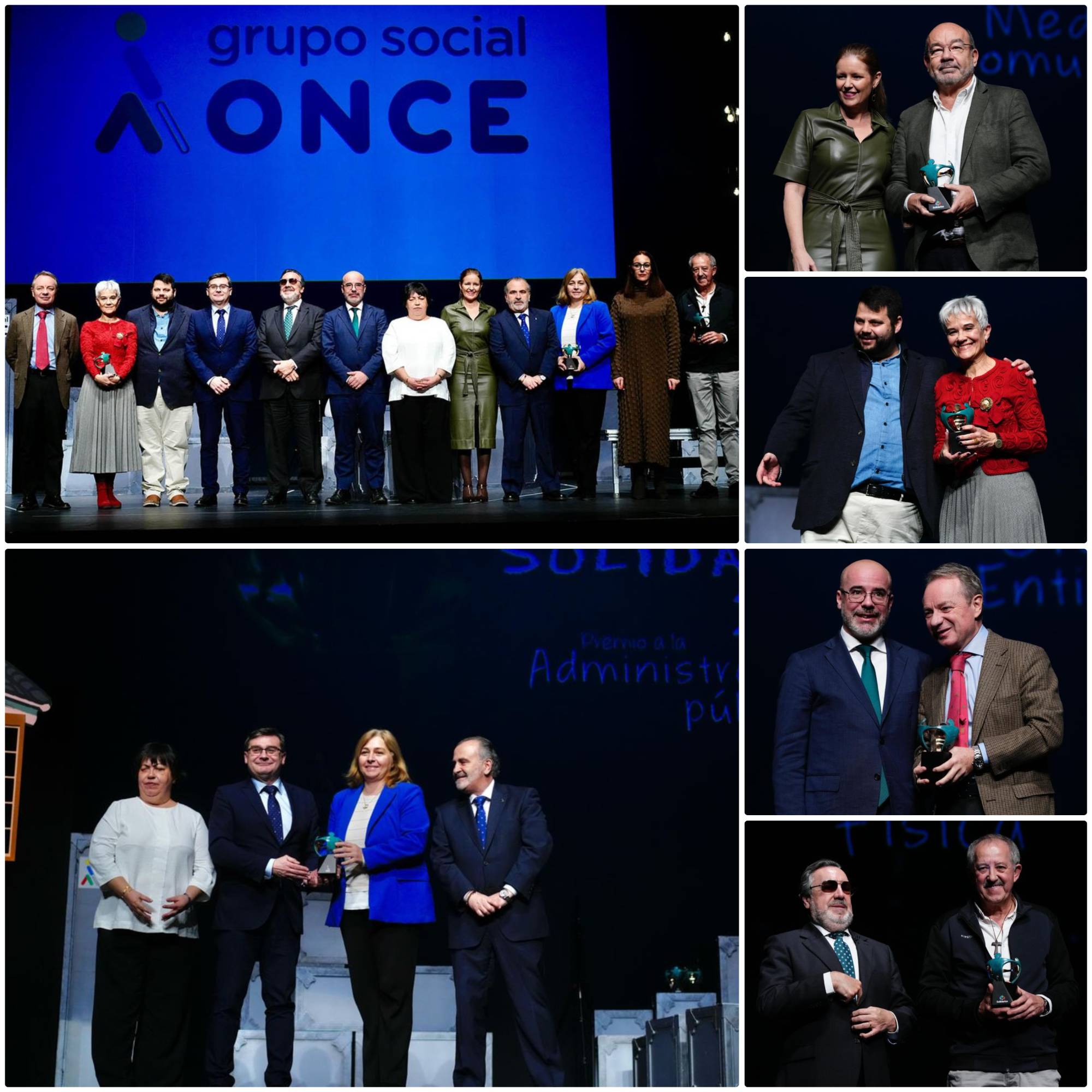 Collage con la entrega de galardones a cada uno de los premiados