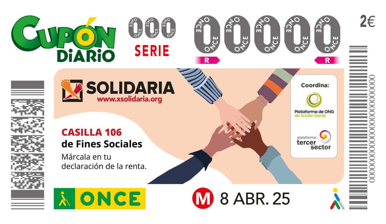 Detalle del cupón dedicado a la X Solidaria