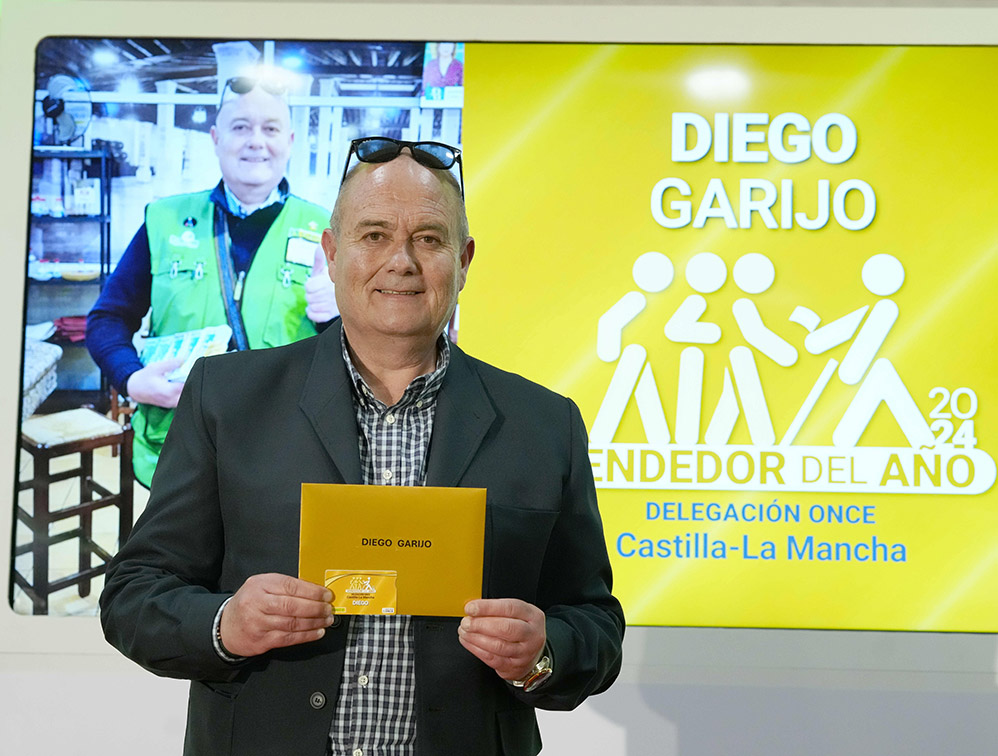 Diego Garijo, mejor vendedor de la ONCE en Castilla-La Mancha