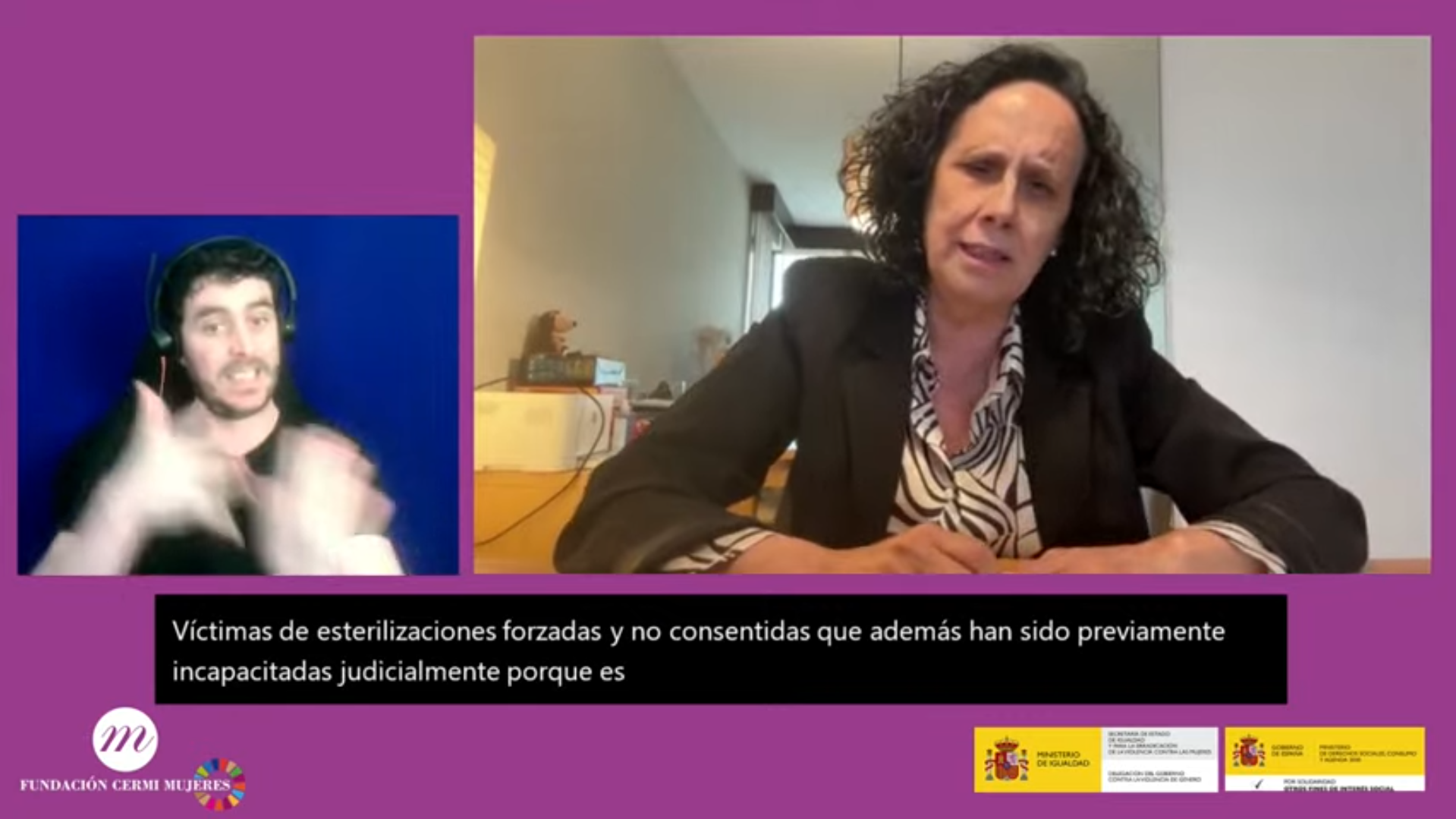 Momento de la intervención de Ana Peláez en el conversatorio