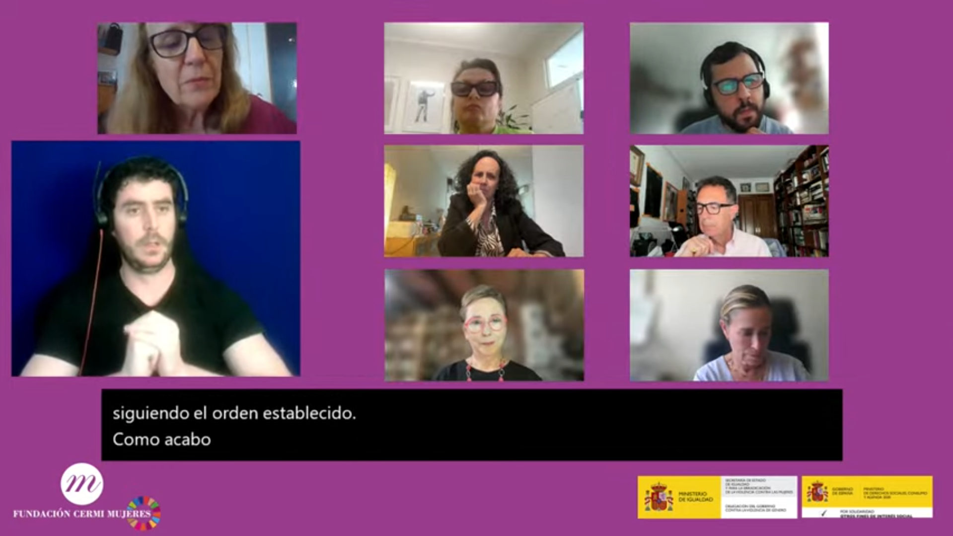 Captura de conversatorio online organizado por la FCM Captura de conversatorio online organizado por la FCM