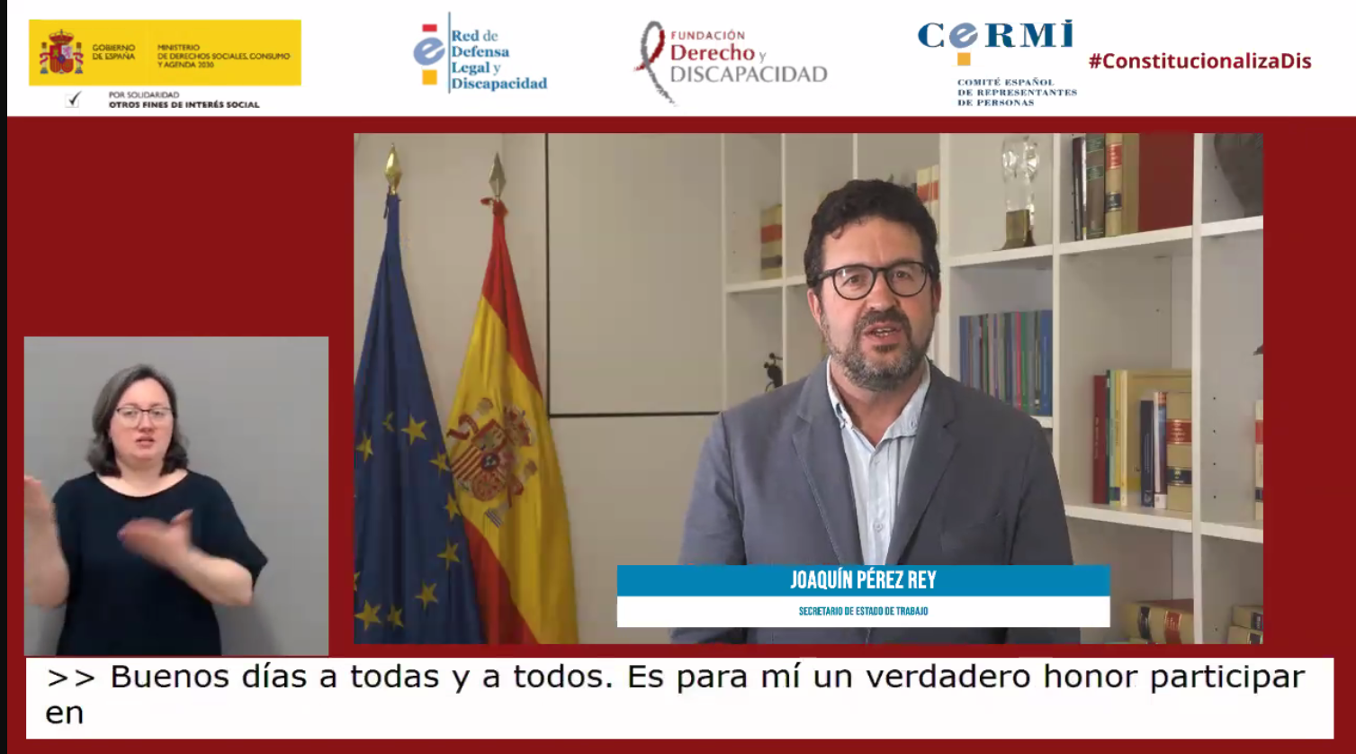 Pérez Rey durante su intervención en el seminario organizado por el CERMI Pérez Rey durante su intervención en el seminario organizado por el CERMI