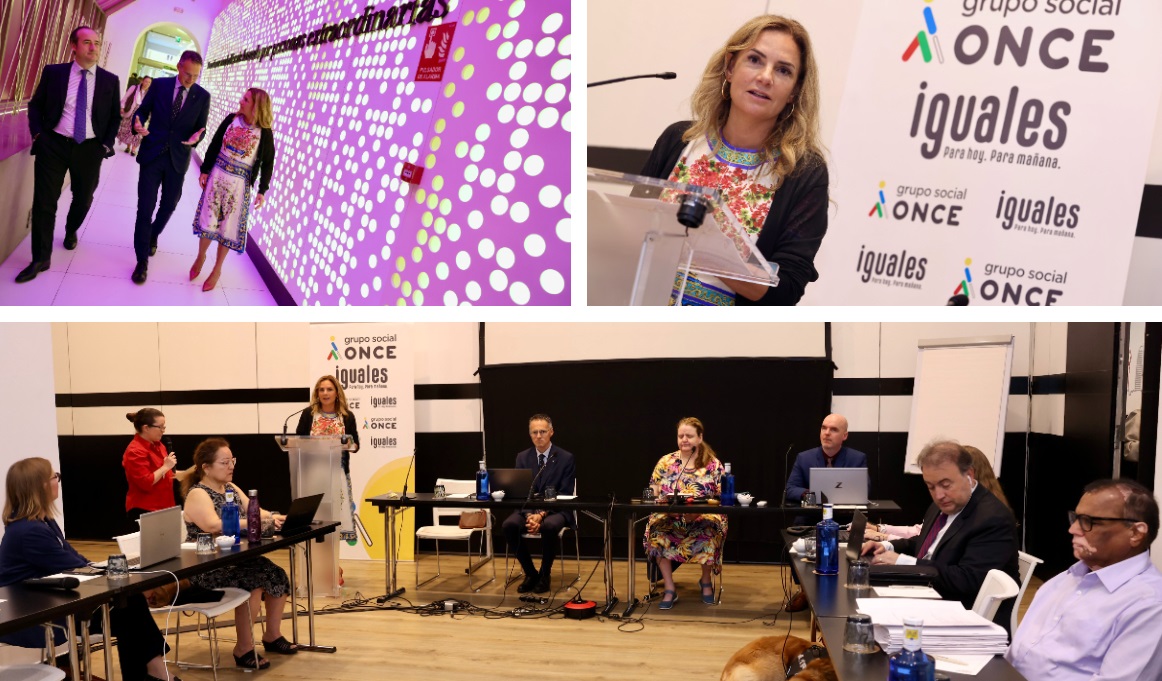 Collage de imágenes de la visita e intervención de Sumelzo en las reuniones del Comité Ejecutivo de la UMC