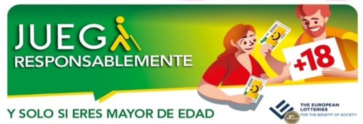 vinilo para kioscos con el mensaje “Juega Responsablemente y solo si eres mayor de edad”