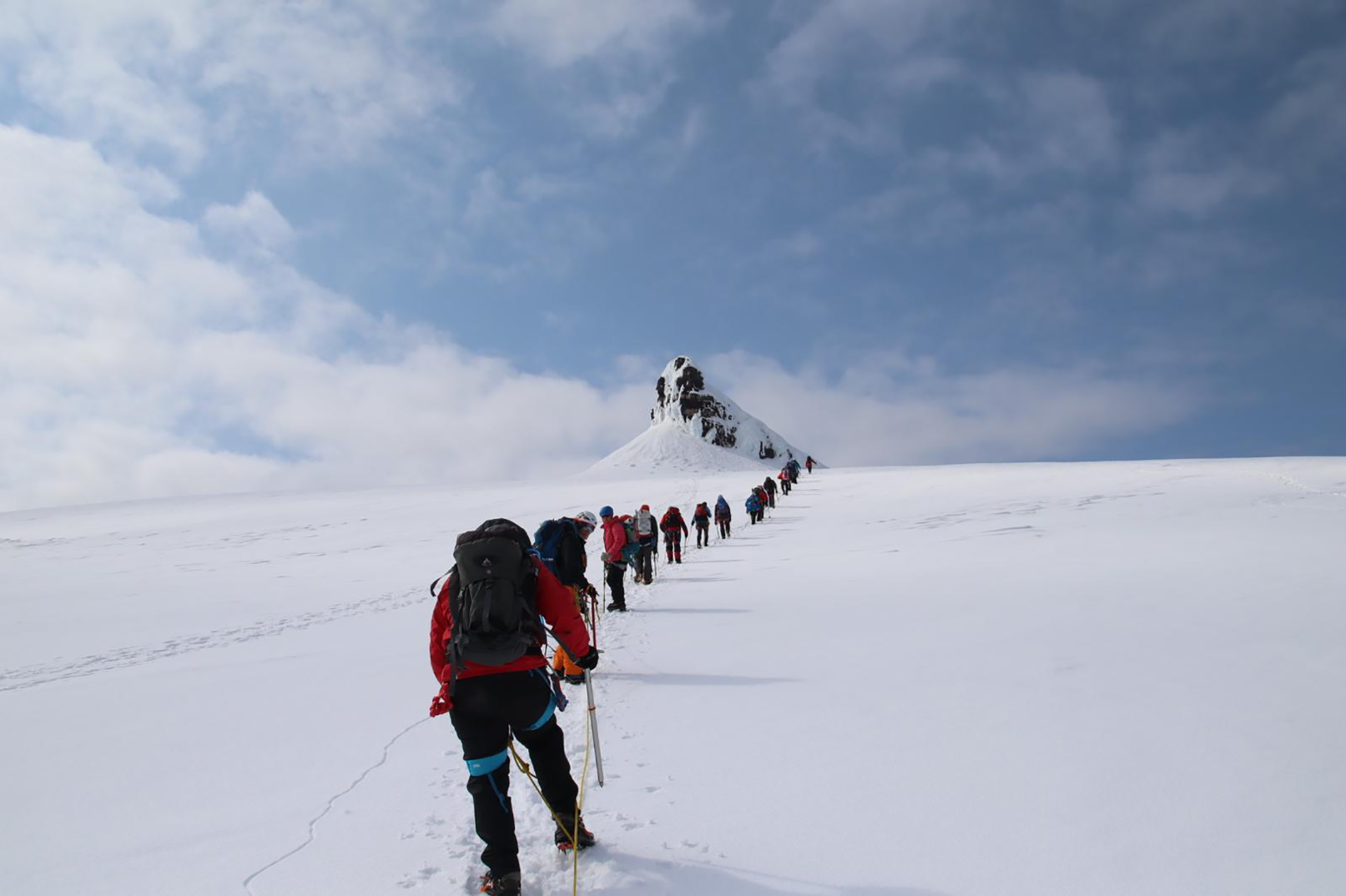 Instantes antes a hacer cumbre