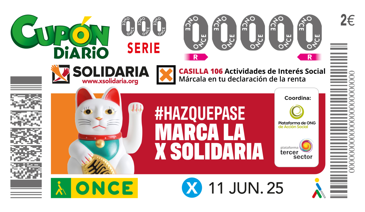Cupón de la ONCE dedicado a la X Solidaria
