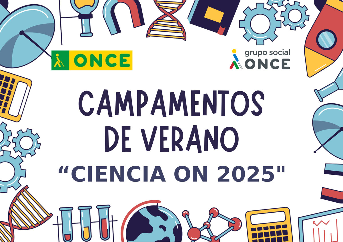 Cartel con el logo de los campamentos
