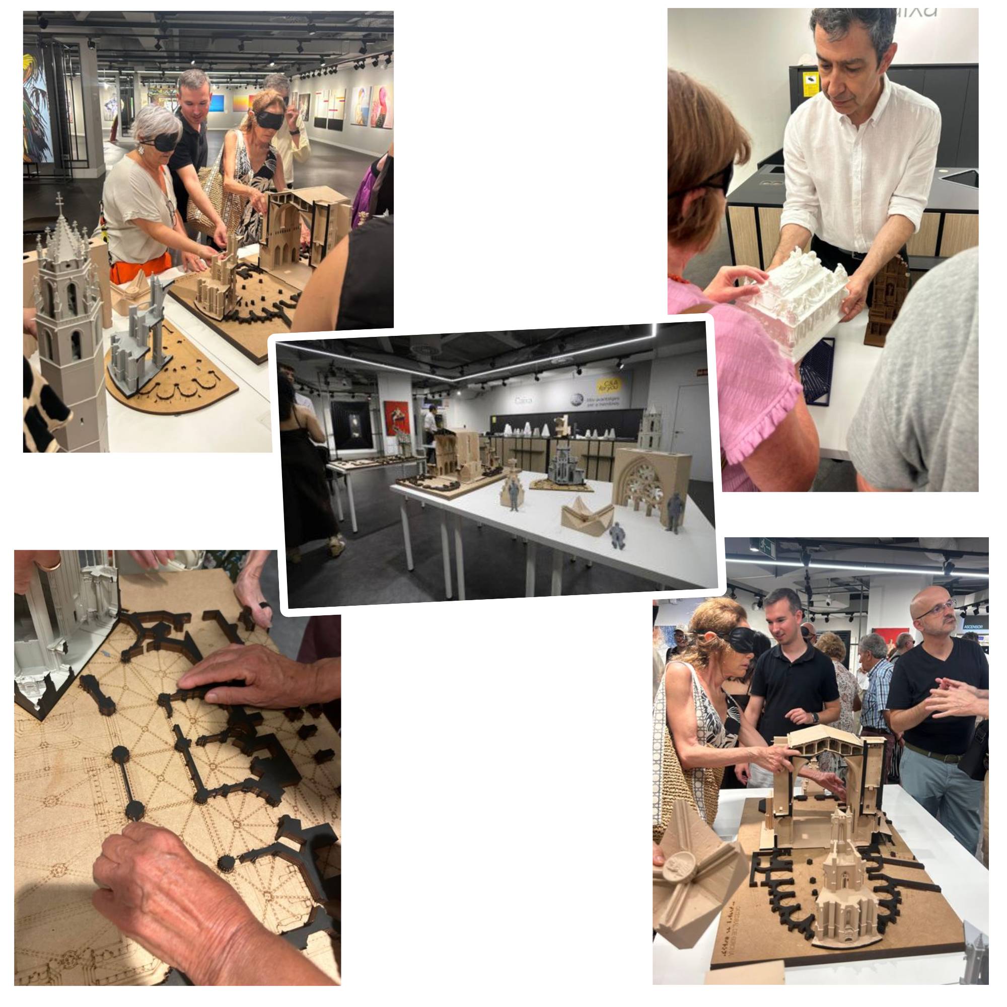 Varios momentos de la presentación de las maquetas accesibles