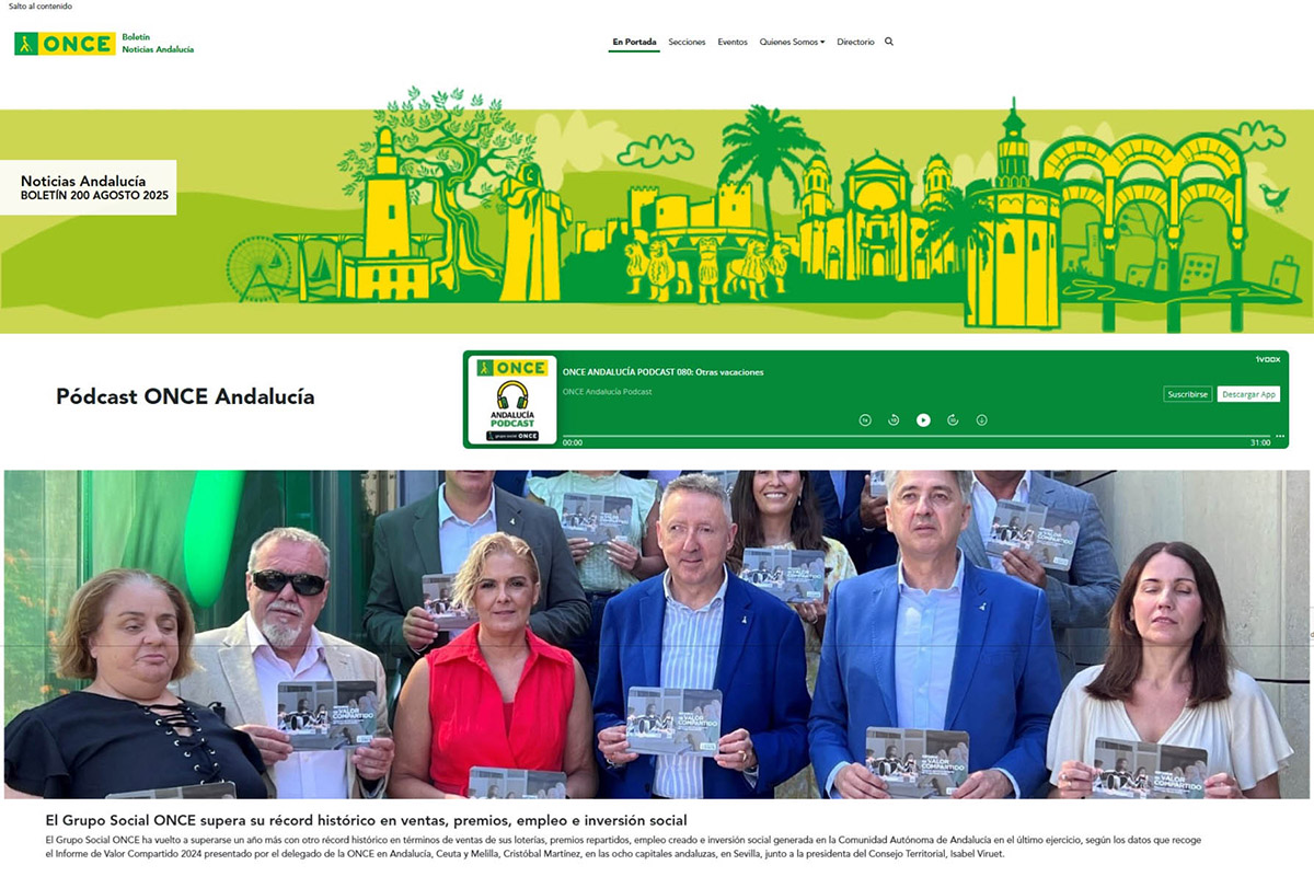 Portada del número 200 del Boletín Noticias ONCE Andalucía Portada del número 200 del Boletín Noticias ONCE Andalucía