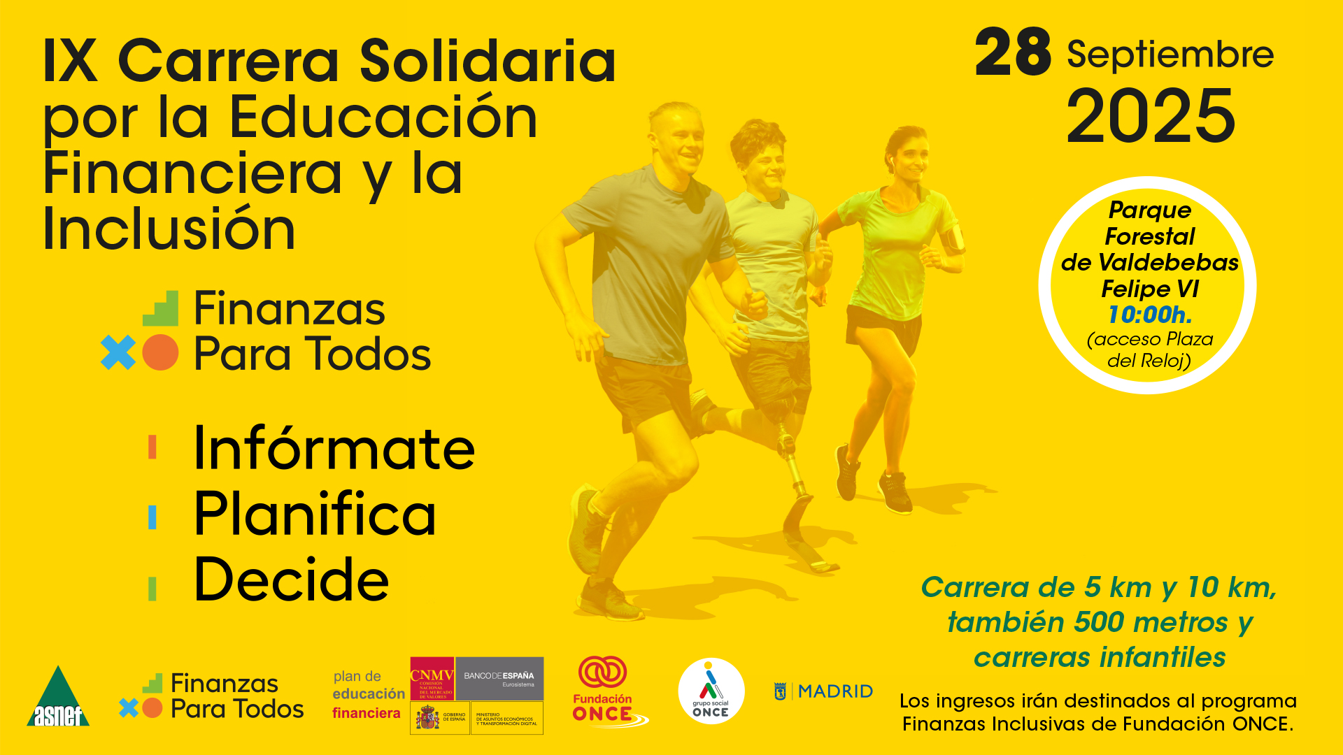 Cartel de la carrera solidaria por la Educación Financiera y la Inclusión Cartel de la carrera solidaria por la Educación Financiera y la Inclusión