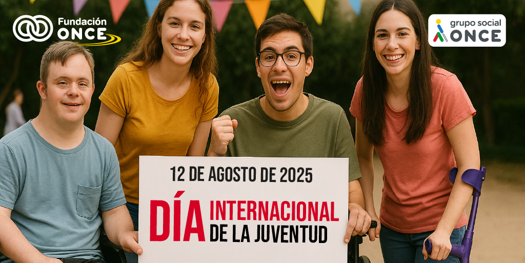 Varios jóvenes, algunos con discapacidad, en una imagen alusiva al Día Internacional de la Juventud Varios jóvenes, algunos con discapacidad, en una imagen alusiva al Día Internacional de la Juventud