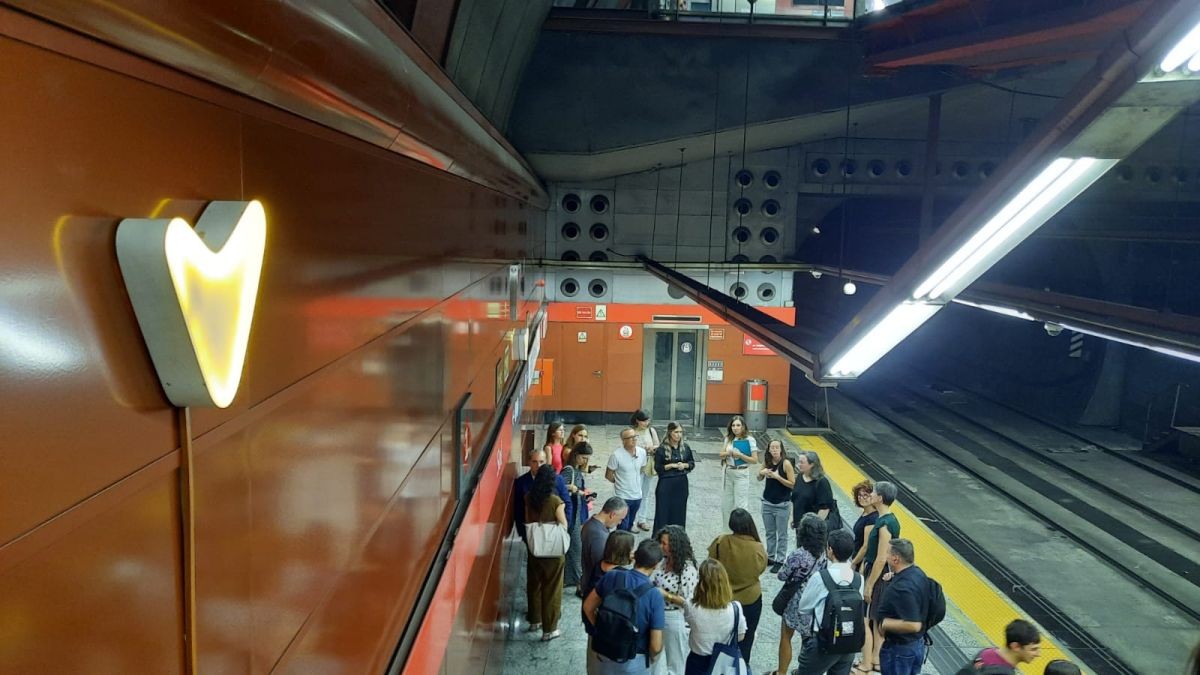 Momento de la presentación del sistema Visualfy en una estación madrileña de cercanías