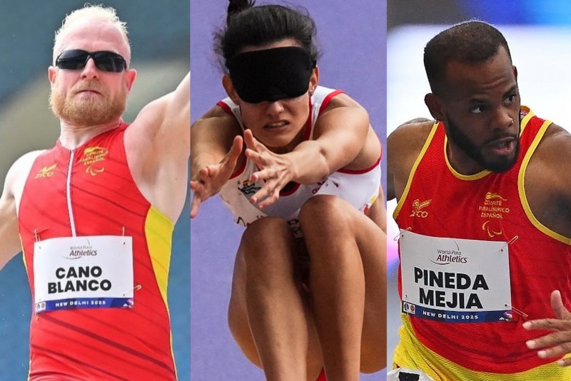 Ivan Cano, Alba García y David Pienda, los tres campeones del mundo en Nueva Delhi