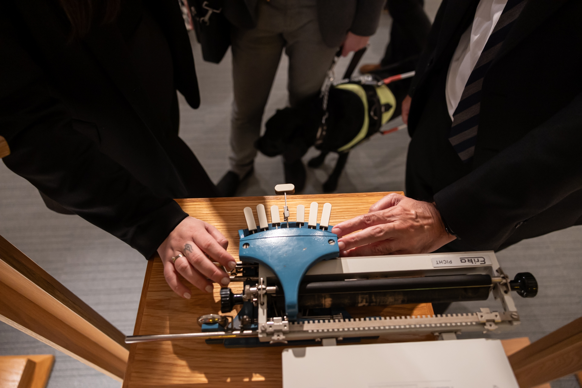 Una de las máquinas braille Picht expuestas