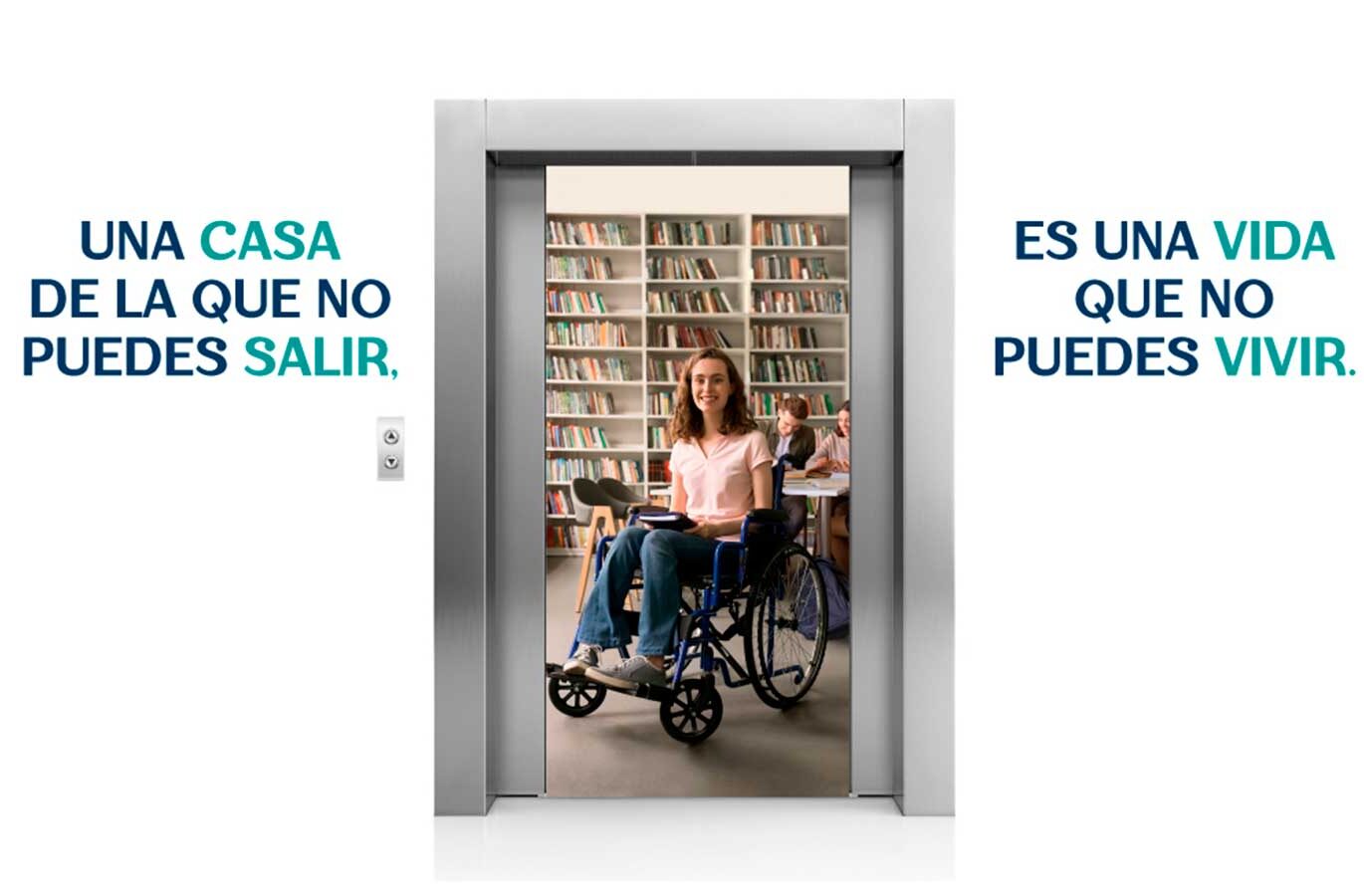 Imagen de la campaña de Cocemfe sobre la accesibilidad de personas con discapacidad a las viviendas