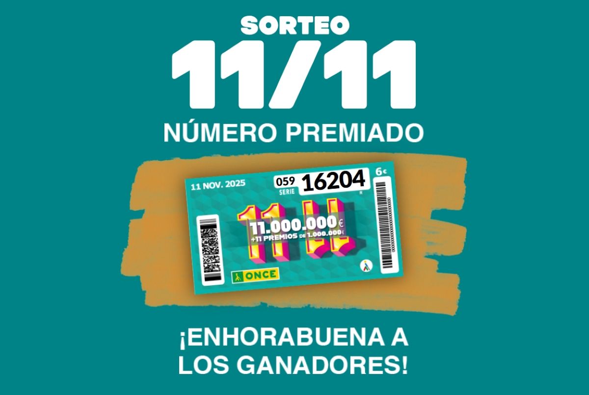 Imagen del cupón premiado el 11 del 11