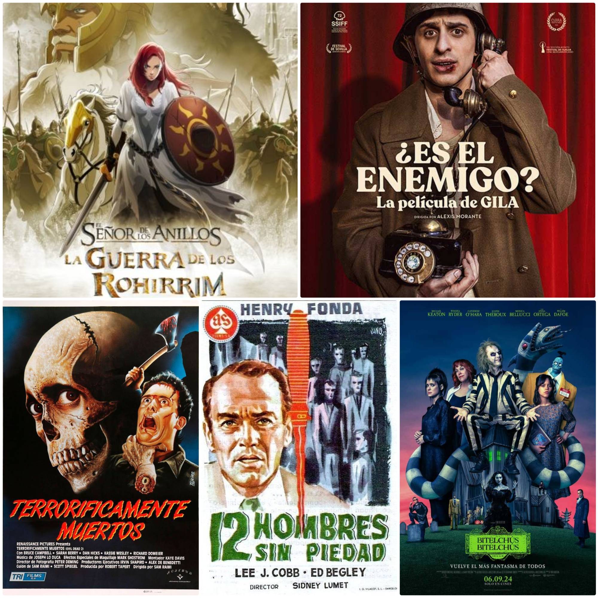 Collage con los carteles de las películas