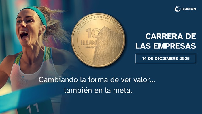 Imagen de una corredora junto a una de las monedas de la campaña de Ilunion 