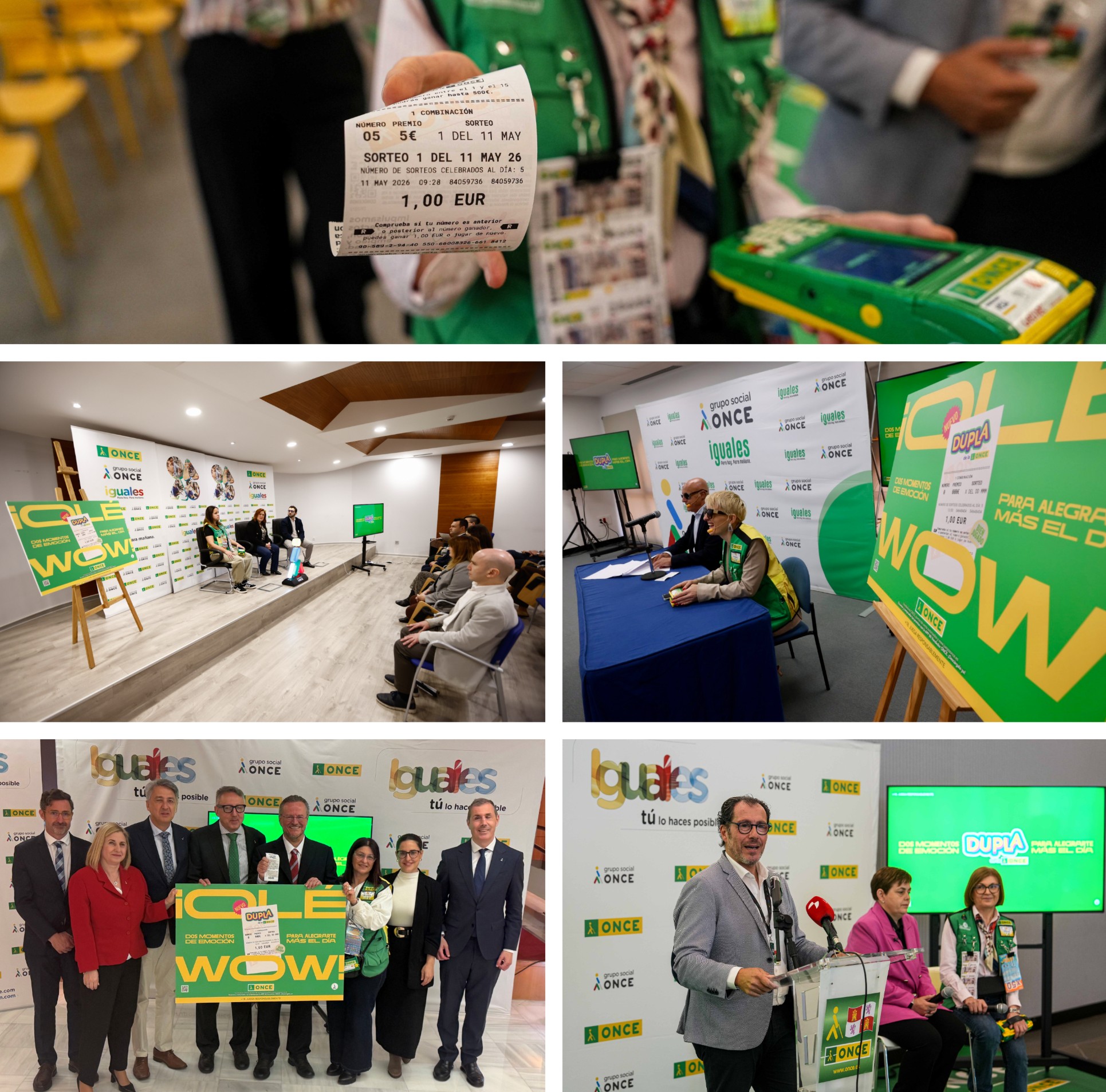 Collage de imágenes de la presentación de Dupla en Cádiz, Canarias, Castilla y León y Asturias