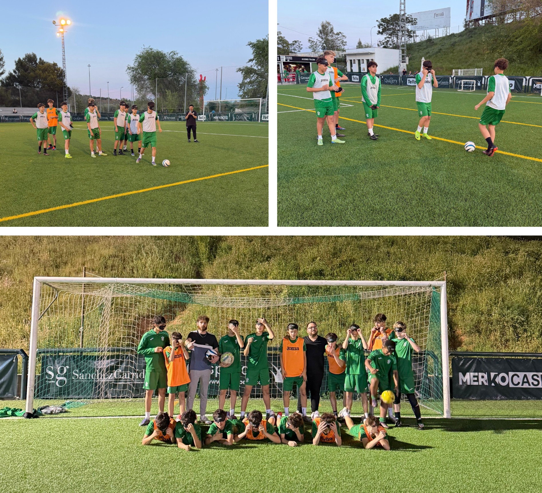 Collage de imágenes con la actividad en el CD Toledo