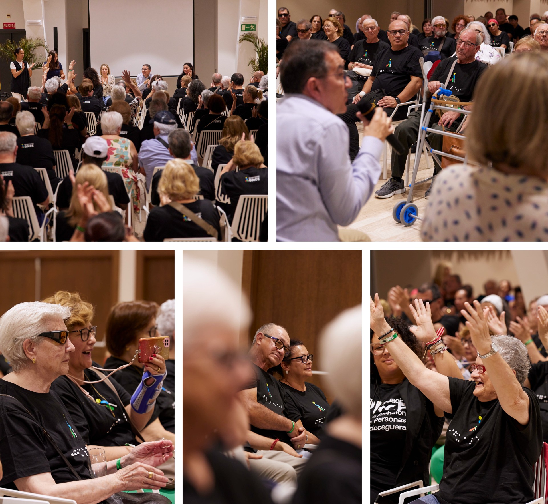 Diversas imágenes de la reunión de los participantes en el Hotel Islantilla con los responsables de la ONCE, Andrés Ramos, Ana Díaz y Ana Esteban