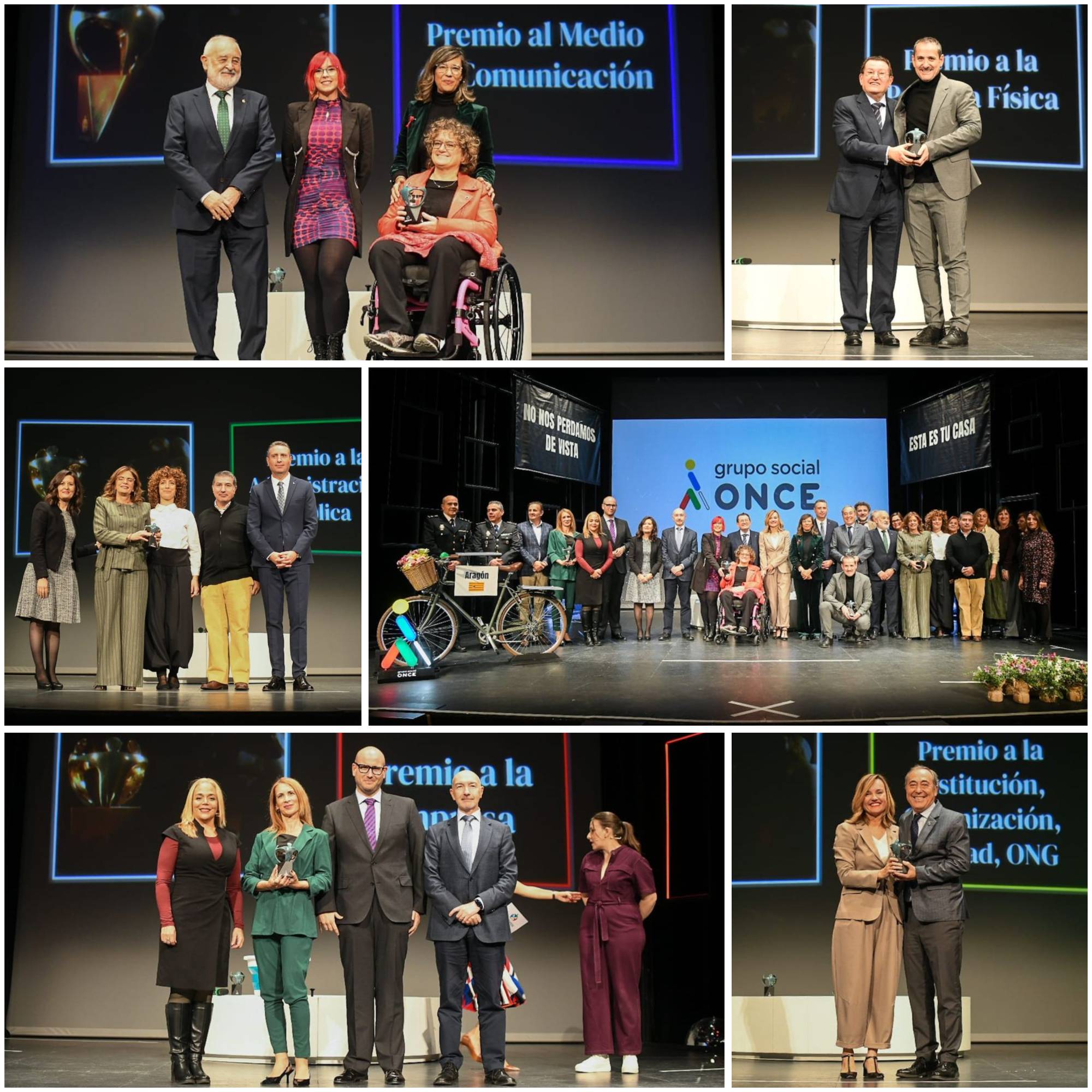 Entrega de los diferentes galardones y foto de familia final