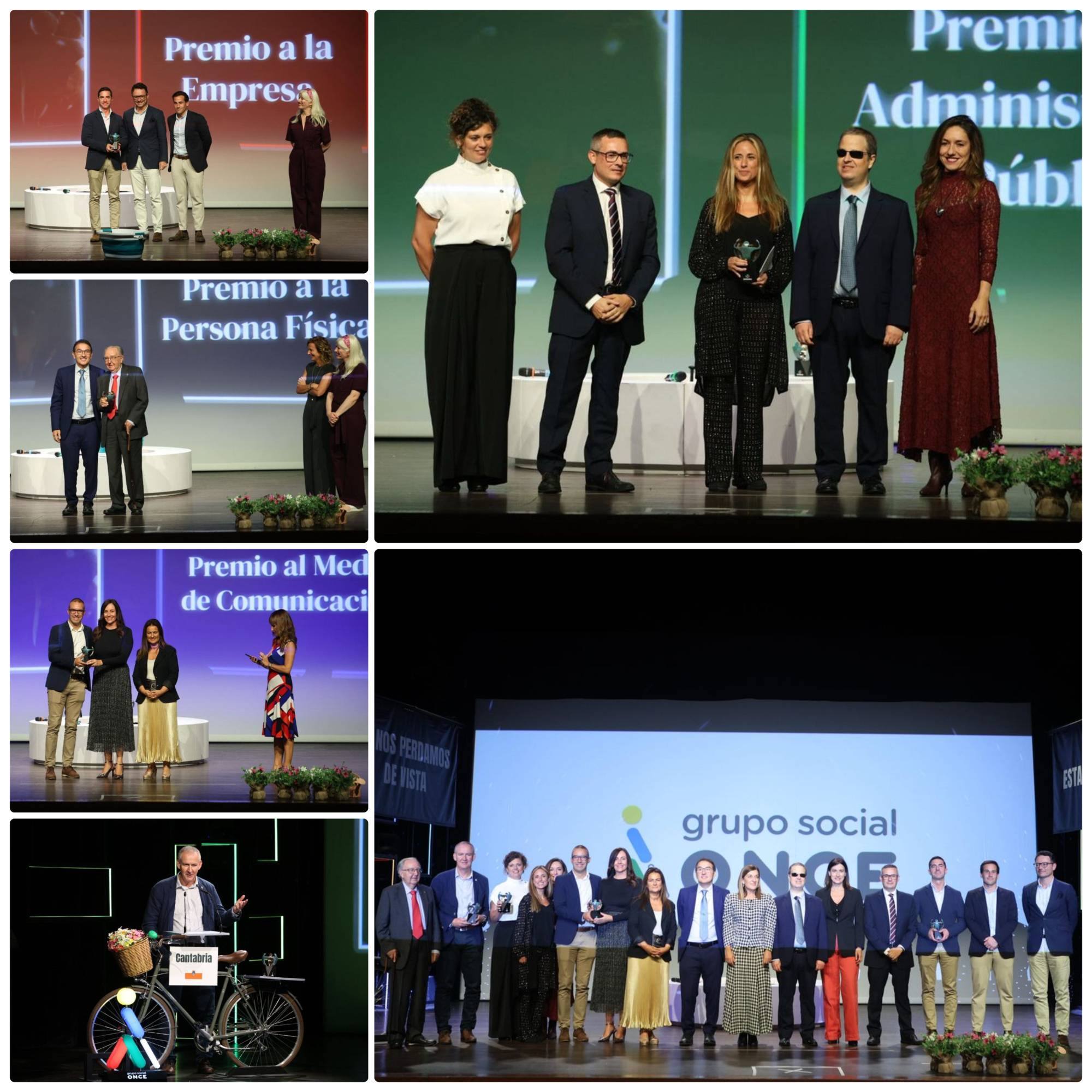 Collage con las entregas de los diferentes galardones