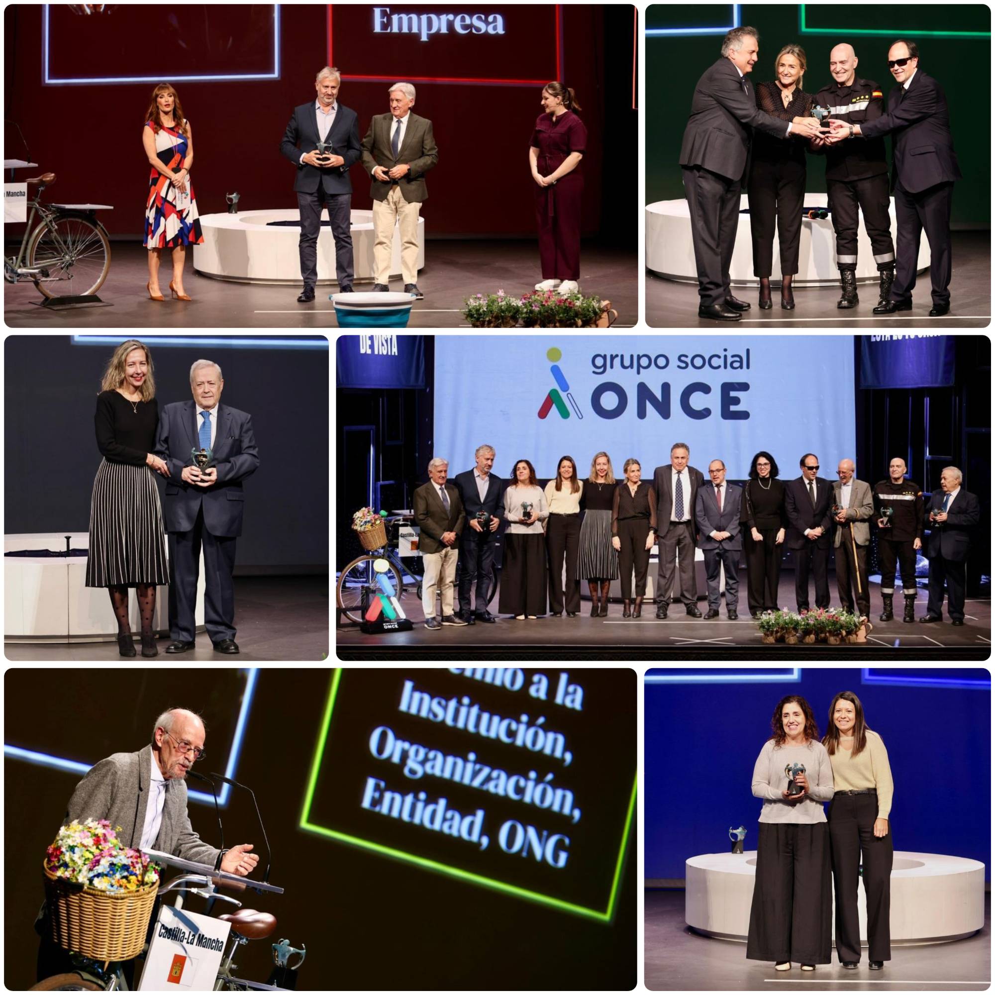 Collage con las entregas de los diferentes galardones