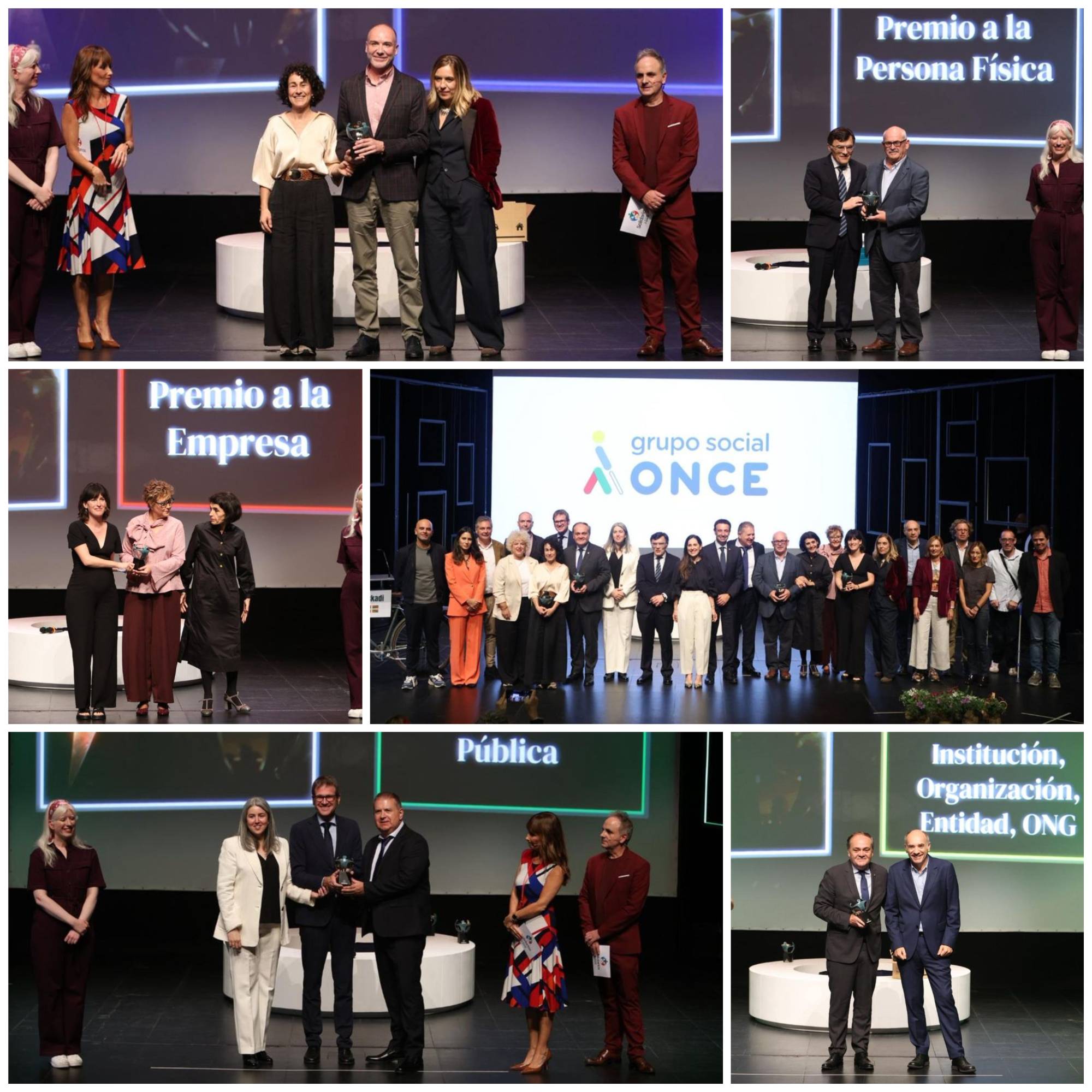 Collage con la entrega de los diferentes galardones