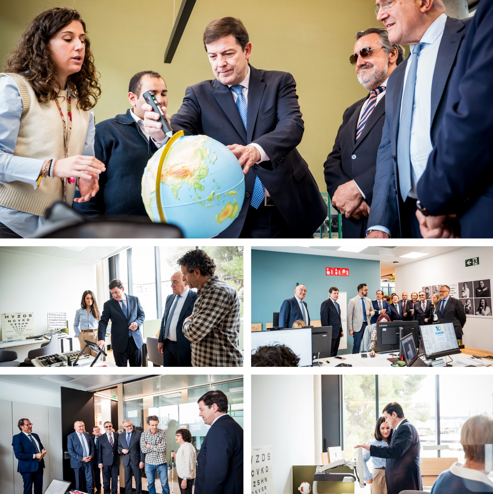 Diversas imágenes de los momentos de la visita a las instalaciones de Mañueco junto al resto de autoridades y a Miguel Carballeda